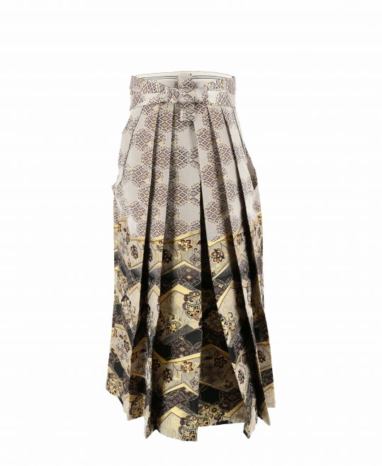 男性用袴単品レンタル(成人式・結婚式・卒業式)白・茶黒金の和柄[身長170cm対応]No.271